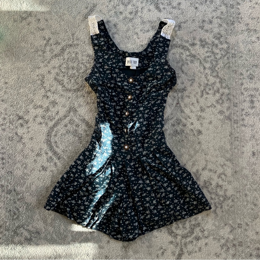 1990s Floral Button Up Romper